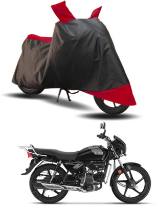 KEDIT Two Wheeler Cover for Hero(Splendor Plus, Red, Black)