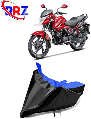 RRZ Waterproof Two Wheeler Cover for Hero(Glamour i3s, Black, Blue)