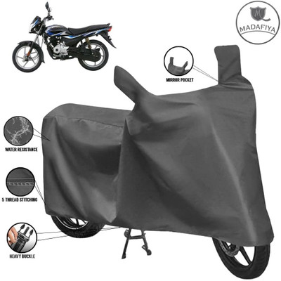 MADAFIYA Waterproof Two Wheeler Cover for Bajaj(Platina 100, Grey)