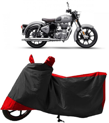 GROFATIK Two Wheeler Cover for Royal Enfield(Classic Gunmetal BS6, Red)