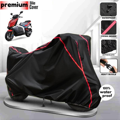 BOTAUTO Waterproof Two Wheeler Cover for TVS(X1, Black, Red)
