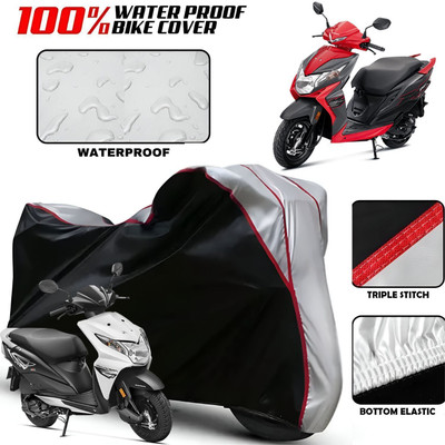 OliverX Waterproof Two Wheeler Cover for Honda(Dio, Black, Silver)