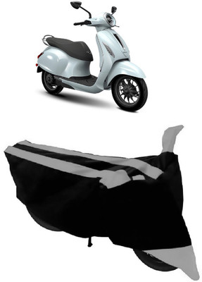 GANPRA Two Wheeler Cover for Bajaj(Chetak, Black, Grey)