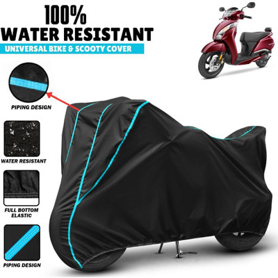 Mwiss Waterproof Two Wheeler Cover for TVS(Jupiter 125, Black, Blue)