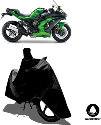 Amexride Waterproof Two Wheeler Cover for Kawasaki(Ninja H2 SX, Black)