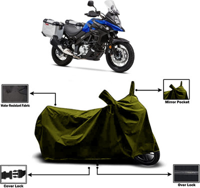 Amexride Two Wheeler Cover for Suzuki(V-Strom 650 XT, Green)