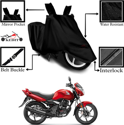 KEDIT Two Wheeler Cover for Honda(Unicorn, Black)
