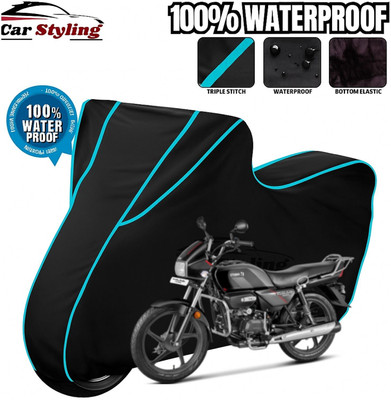 Car Styling Waterproof Two Wheeler Cover for Hero(Splendor Plus, Black, Blue)