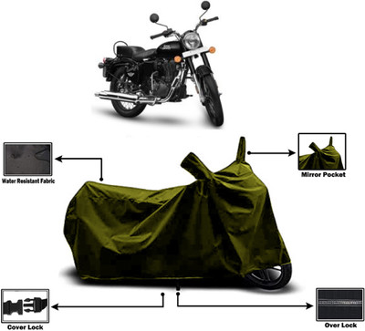Amexride Two Wheeler Cover for Royal Enfield(Bullet 350 New, Green)