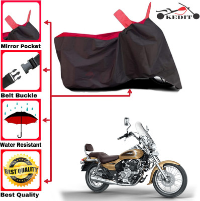 KEDIT Two Wheeler Cover for Bajaj(Avenger 400, Red, Black)