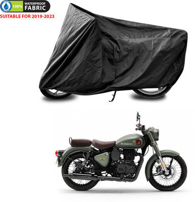 PAGORA Waterproof Two Wheeler Cover for Royal Enfield(Classic 350 Signals, Black)