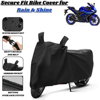 Delphinium Waterproof Two Wheeler Cover for Yamaha(YZF R3, Black)