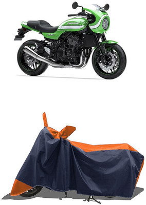 SUGASHRI Waterproof Two Wheeler Cover for Kawasaki(Z900 RS Cafe Racer BS6, Orange, Blue)