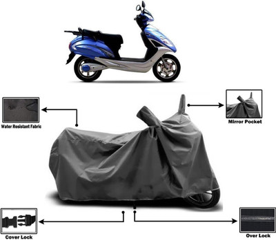Amexride Two Wheeler Cover for Lohia(Fame, Grey)