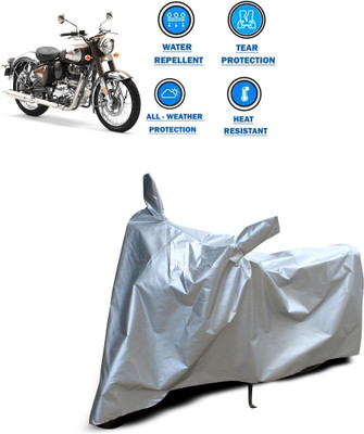 CODOKI Waterproof Two Wheeler Cover for Royal Enfield(Standard 350, Silver)