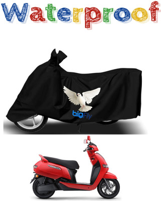 BigFly Waterproof Two Wheeler Cover for TVS(iQube Electric, Black)