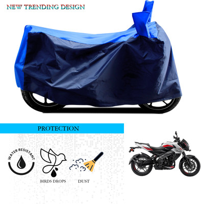 GOSHIV-car and bike accessories Waterproof Two Wheeler Cover for Bajaj(Pulsar 200, Black, Blue)