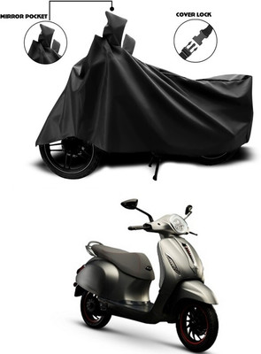 DeepShakshi AUTOMOTIVE Two Wheeler Cover for Bajaj(Chetak, Black)