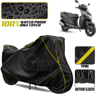 xodi Waterproof Two Wheeler Cover for Honda(Dio, Black, Yellow)