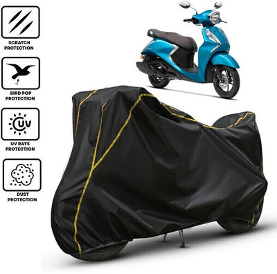 Shiv Kanha Waterproof Two Wheeler Cover for Yamaha(Fascino, Black, Yellow)