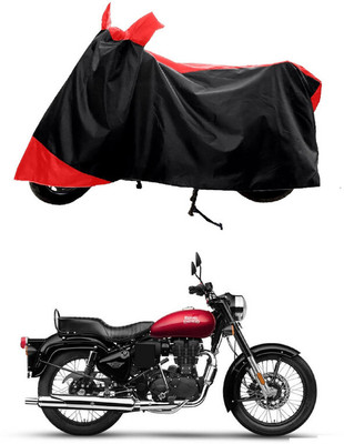 GROFATIK Two Wheeler Cover for Royal Enfield(Bullet 350 New BS6, Red, Black)