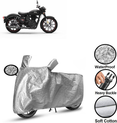 CODOKI Waterproof Two Wheeler Cover for Royal Enfield(Classic 350, Silver)