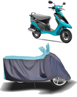 DeepShakshi AUTOMOTIVE Waterproof Two Wheeler Cover for TVS(Scooty, Blue, Grey)