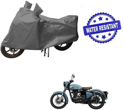 DeepShakshi AUTOMOTIVE Waterproof Two Wheeler Cover for Royal Enfield(Classic 350, Grey)