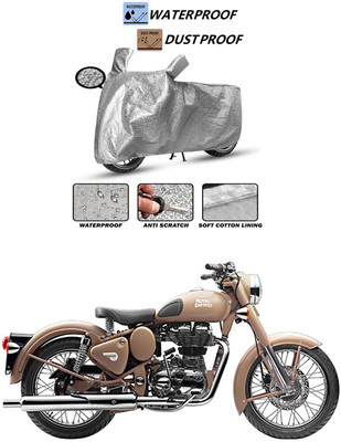 Furious3D Waterproof Two Wheeler Cover for Royal Enfield(Classic Desert Storm, Silver)