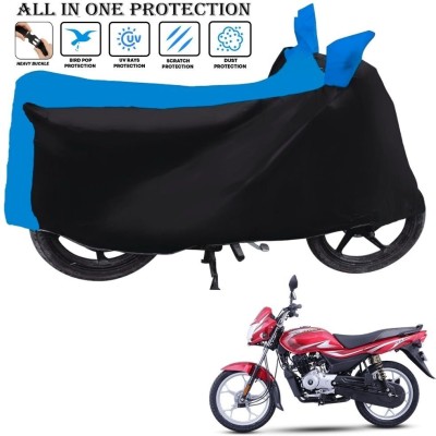 xodi Waterproof Two Wheeler Cover for Bajaj(Platina 100 BS6, Black, Blue)