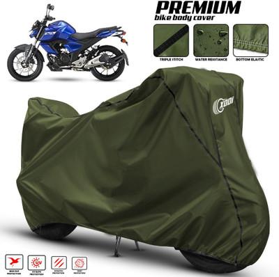 xodi Waterproof Two Wheeler Cover for Yamaha(FZ S FI New BS6, Green, Black)