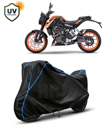 RRZ Waterproof Two Wheeler Cover for KTM(125 Duke, Black, Blue)