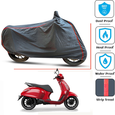 FAMEXON Waterproof Two Wheeler Cover for Bajaj(Chetak, Grey)