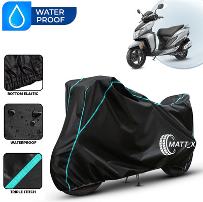 MATT_X Waterproof Two Wheeler Cover for Honda(Dio, Black, Blue)