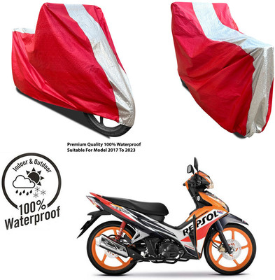 AutoGalaxy Waterproof Two Wheeler Cover for Royal Enfield(Classic Squadron, Silver, Red)