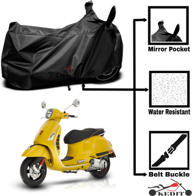 KEDIT Two Wheeler Cover for Vespa(Vespa LX, Black)