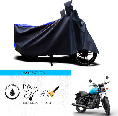 ANTHUB Waterproof Two Wheeler Cover for Royal Enfield(Thunderbird 500, Black, Blue)