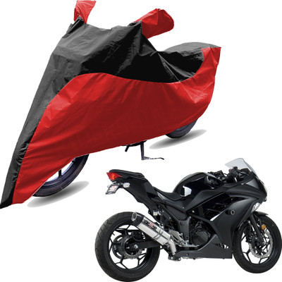 RiderShine Two Wheeler Cover for Kawasaki(Ninja 300, Red, Black)