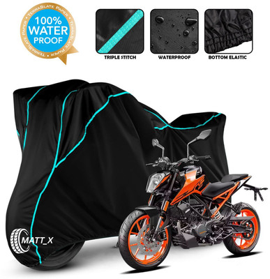 MATT_X Waterproof Two Wheeler Cover for KTM(Duke 200, Black, Blue)