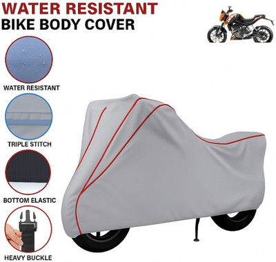 Auto Udaan Waterproof Two Wheeler Cover for KTM(125 Duke, Grey, Red)
