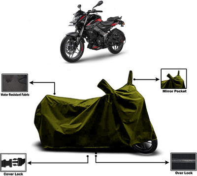 Amexride Two Wheeler Cover for Bajaj(Pulsar 200NS FI BS6, Green)
