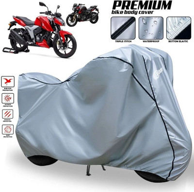 xodi Waterproof Two Wheeler Cover for TVS(Apache, Silver, Black)