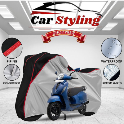 Car Styling Waterproof Two Wheeler Cover for Bajaj(New Chetak, Multicolor)