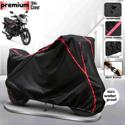 BOTAUTO Waterproof Two Wheeler Cover for Honda(Shine, Black, Red)