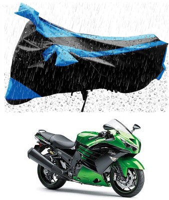 Furious3D Two Wheeler Cover for Kawasaki(Ninja ZX-14R, Blue, Black)