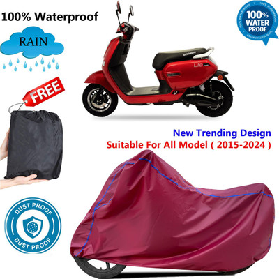 AUTOCAD Waterproof Two Wheeler Cover for Okinawa(Lite, Maroon)