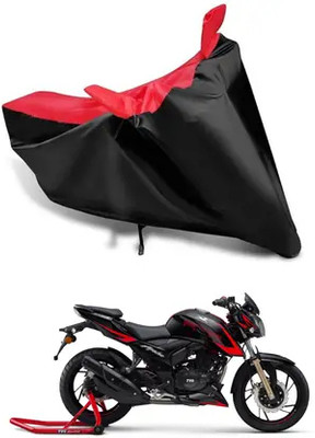 PEDALUP Waterproof Two Wheeler Cover for TVS, Universal For Bike(Apache RTR 180, Black, Red)
