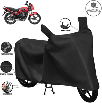 MADAFIYA Waterproof Two Wheeler Cover for Hero(Passion Plus, Black)