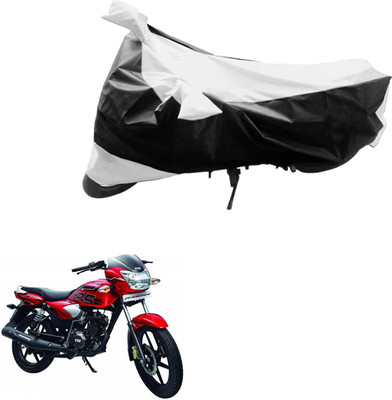 Mdstar Waterproof Two Wheeler Cover for TVS(Phoenix 125, Black, Silver)