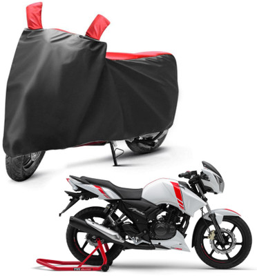 sowelar Waterproof Two Wheeler Cover for TVS(Apache RTR 160, Black, Red)